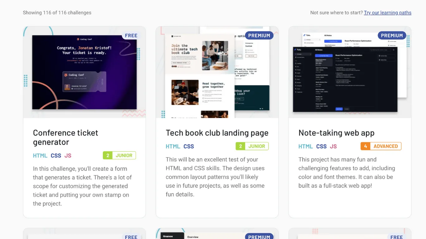 Frontend Mentor 提供真實設計稿，讓你練習切版與開發