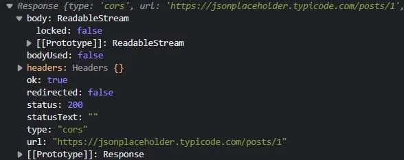 Fetch 會回傳一個 Promise 的結果